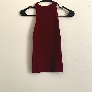 Maroon high neck tank. Forever 21 size small!